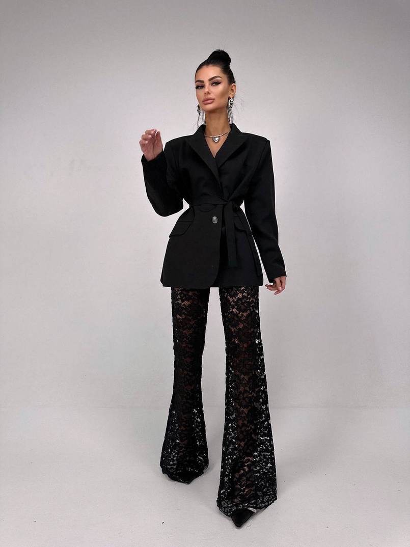 Комплект: мереживний корсет бюстьє + штани + піджак  | PUSHKA SHOP