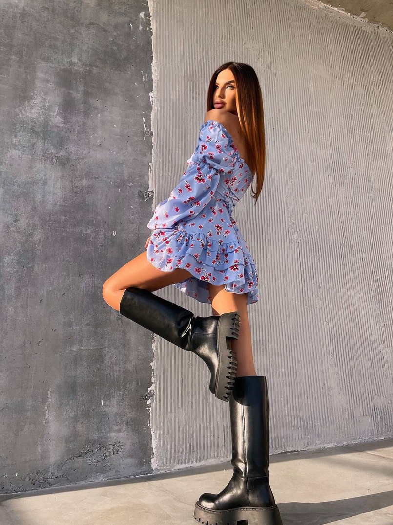 Сукня з воланами та шнурівкою  по спинці Сукня з воланами та шнурівкою  по спинці | PUSHKA SHOP