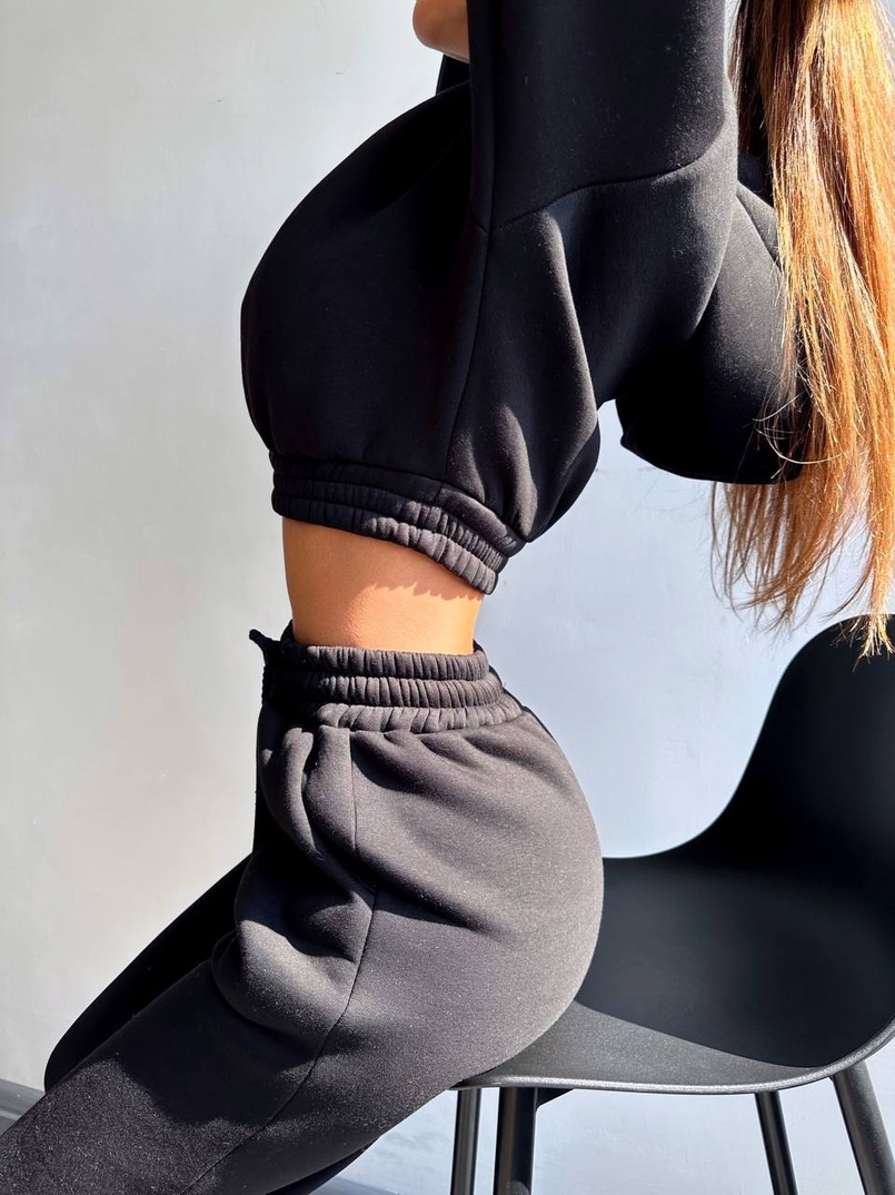 Базовий костюм на флісі з об'ємними капюшоном | PUSHKA SHOP