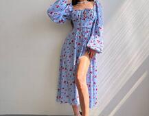 Сукня міді з квітковим принтом  | PUSHKA SHOP