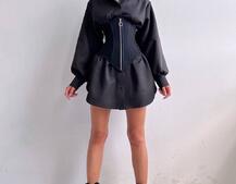 Приталена сорочка + корсет з блискавкою  | PUSHKA SHOP