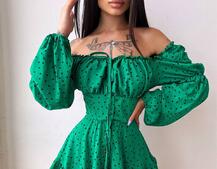 Сукня в горошок на ґудзиках з воланами Сукня в горошок на ґудзиках з воланами | PUSHKA SHOP