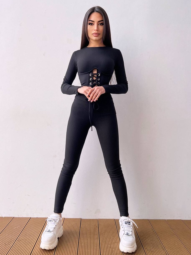 Трикотажний комплект: корсетний топ + легінси | PUSHKA SHOP