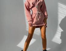 Худи на флисе + корсет на шнуровке  | PUSHKA SHOP