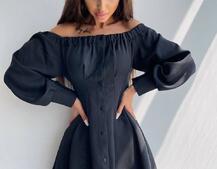 Приталена сукня-сорочка на плічках з корсетом з еко-шкіри Приталена сукня-сорочка на плічках з корсетом з еко-шкіри | PUSHKA SHOP