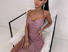 Комплект: корсет декорований стразами + спідниця максі  | PUSHKA SHOP