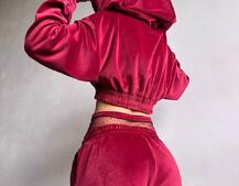 Велюровий комплект декорований стразами( бомбер+ рукавички+ штани + трусики) Велюровий комплект декорований стразами( бомбер+ рукавички+ штани + трусики) | PUSHKA SHOP