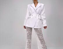 Комплект: мереживний корсет бюстьє + штани + піджак  | PUSHKA SHOP