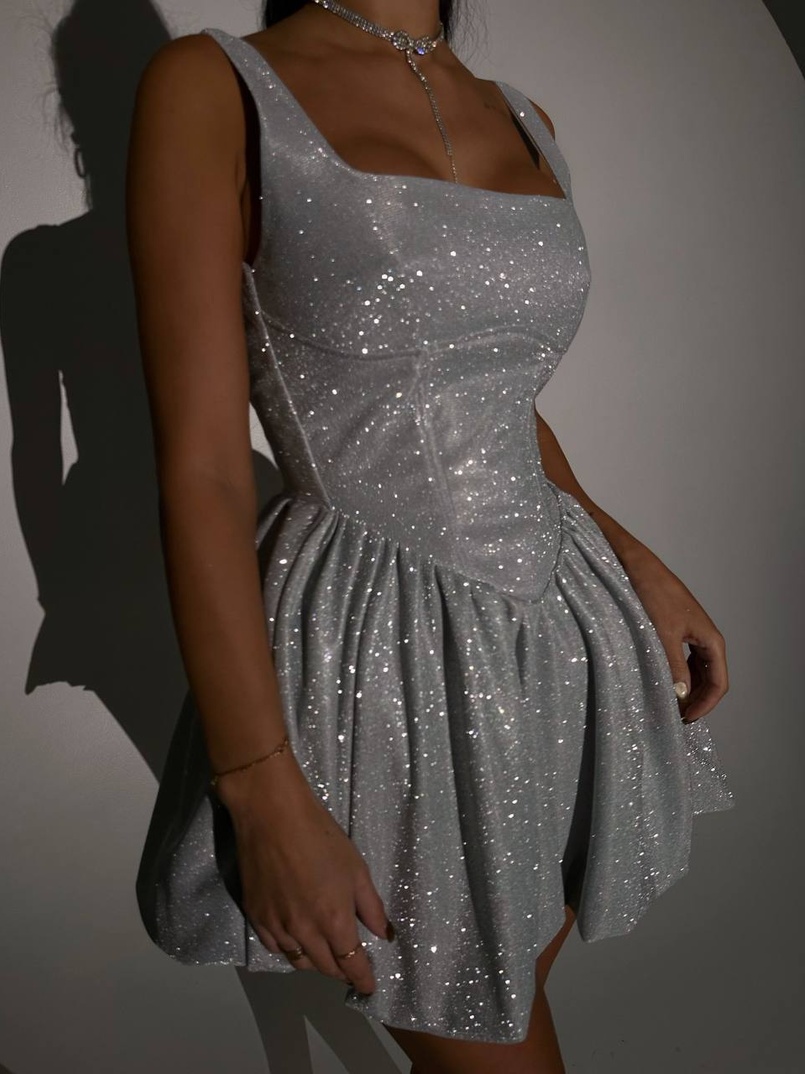 Сяюча корсетна сукня міні Сяюча корсетна сукня міні | PUSHKA SHOP