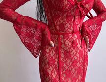 Мереживна сукня максі з чашечками    | PUSHKA SHOP