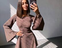 Трикотажна сукня зі шнурівкою на спинці    | PUSHKA SHOP