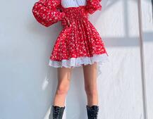 Квіткова сукня,декорована мереживом. | PUSHKA SHOP