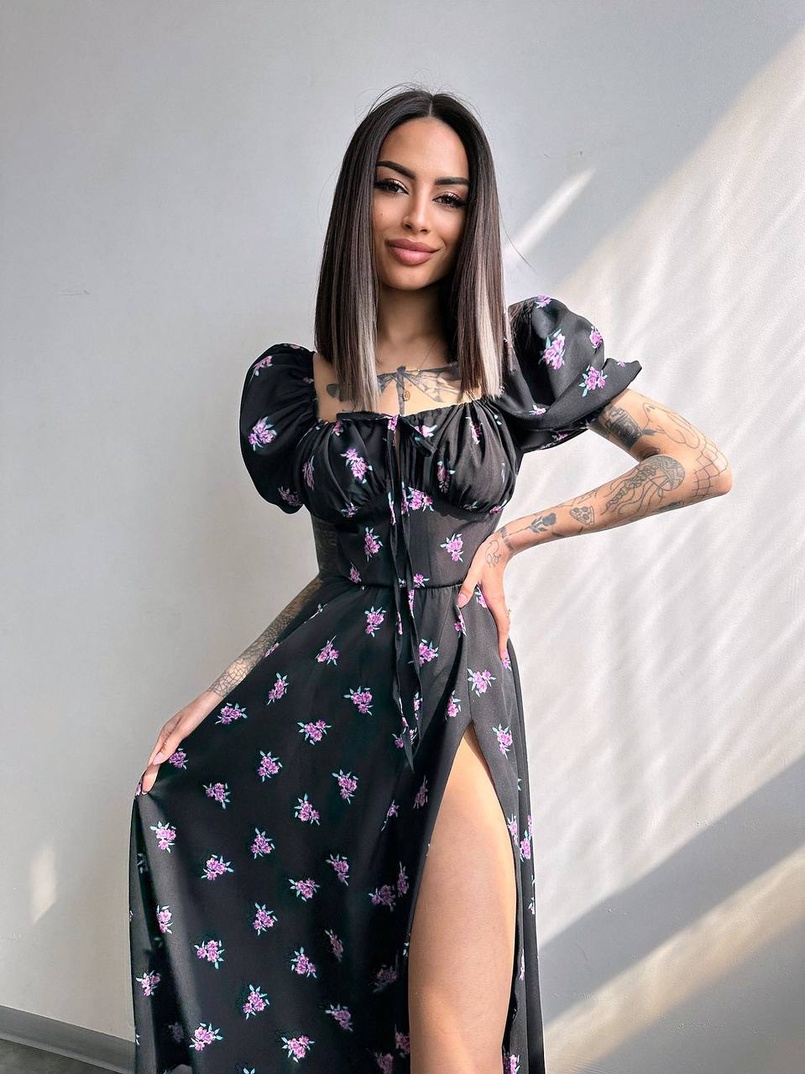 Сукня- міді з квітковим принтом Сукня- міді з квітковим принтом | PUSHKA SHOP