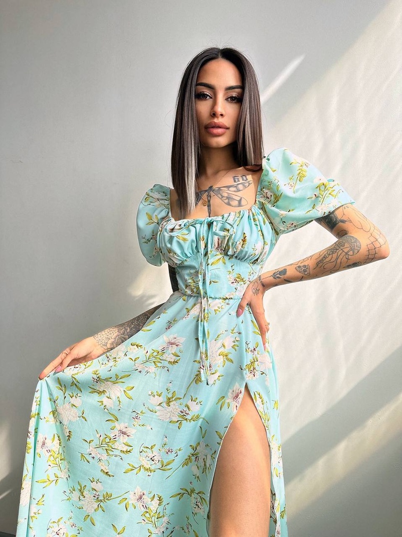 Сукня- міді з квітковим принтом Сукня- міді з квітковим принтом | PUSHKA SHOP