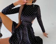 Бархатное платье с золотистым напылением  | PUSHKA SHOP