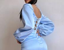 Атласний  комплект: корсет + спідниця з драпіруванням | PUSHKA SHOP