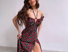 Сукня- міді  з принтом  Сукня- міді  з принтом  | PUSHKA SHOP