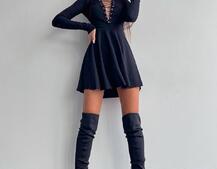 Сукня міні зі шнурівкою  Сукня міні зі шнурівкою  | PUSHKA SHOP