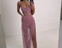 Комплект: корсет декорований стразами + спідниця максі  | PUSHKA SHOP