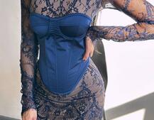 Комплект: мереживна сукня міні + корсет  | PUSHKA SHOP