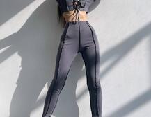 Комплект: топ зі шнурівкою на грудях + легінси | PUSHKA SHOP