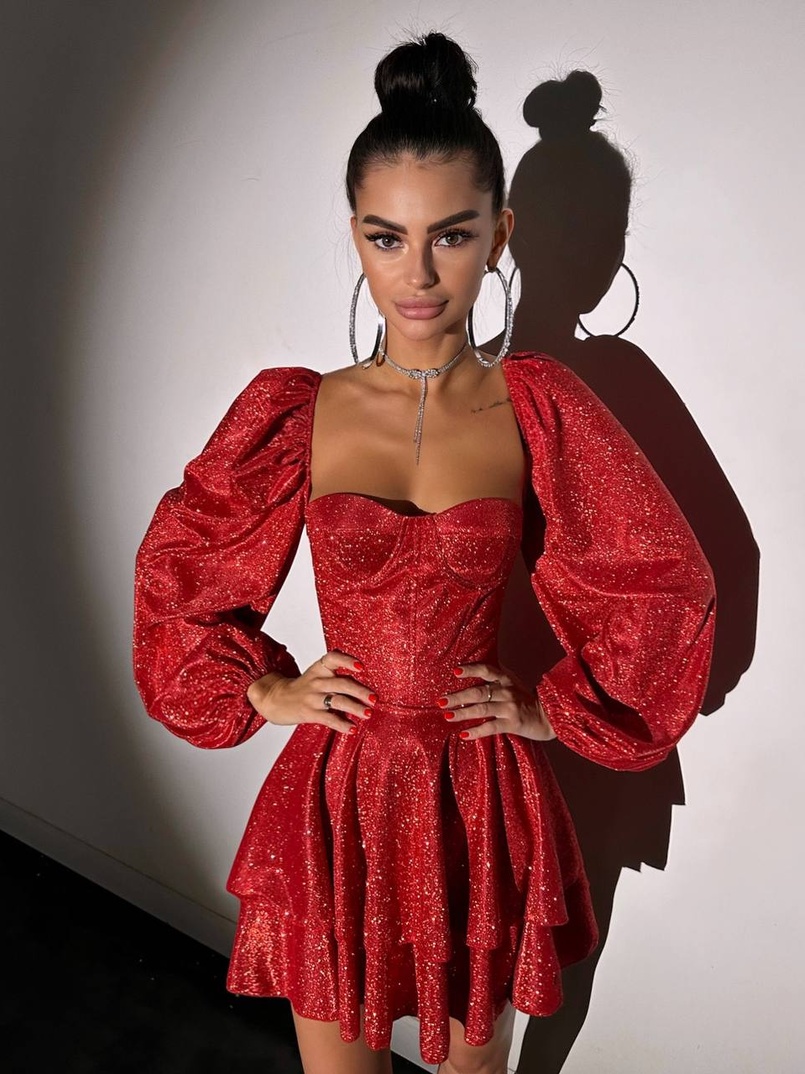 Сяюча корсетна сукня бюстьє з подвійною спідницею  | PUSHKA SHOP