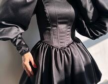 Сукня з обʼємними рукавами та спідницею балоном  | PUSHKA SHOP