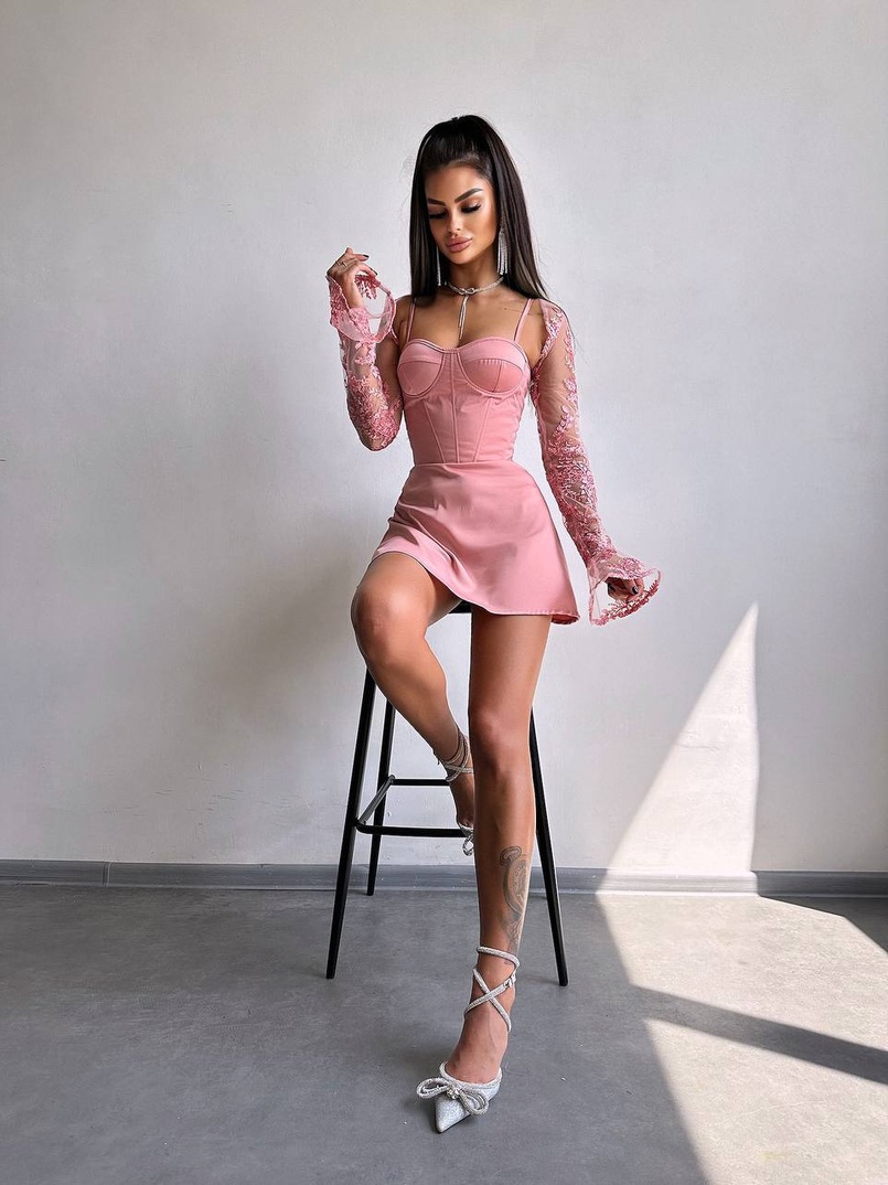 Атласна корсетна сукня-бюстьє + мереживне болеро | PUSHKA SHOP