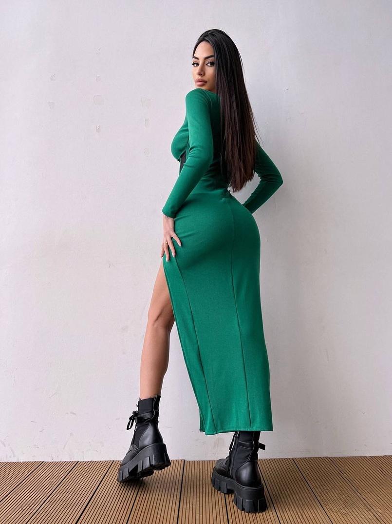 Сукня-міді  з елементами корсету   | PUSHKA SHOP