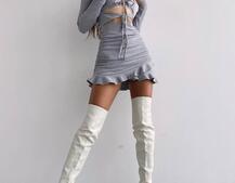 Трикотажна сукня з присбореною спідницею | PUSHKA SHOP