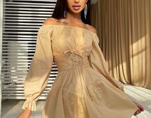 Платье из хлопка в комплекте с корсетом  | PUSHKA SHOP