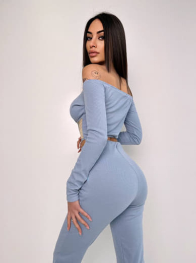 Комплект : штани кльош і топ з елементами корсету  | PUSHKA SHOP