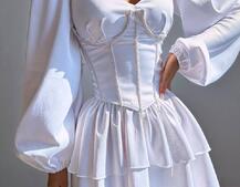 Комплект: сукня з подвійною спідницею + корсет, декорований стразами    | PUSHKA SHOP