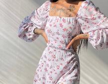 Платье миди со шнуровкой на спинке  | PUSHKA SHOP