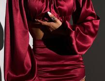 Атласний комплект, декорований стразами Ручна робота, прикраса пришита  | PUSHKA SHOP