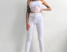 Трикотажный комплект: корсетный топ на косточках + леггинсы | PUSHKA SHOP