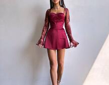 Атласна корсетна сукня-бюстьє + мереживне болеро | PUSHKA SHOP