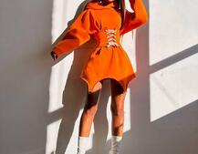 Тепле приталене худі з капюшоном на флісі + корсет на шнурівці Можна носити з корсетом та без | PUSHKA SHOP