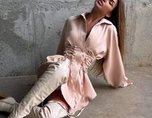 Сукня-сорочка зі шнурівкою | PUSHKA SHOP