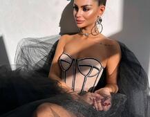 Комплект: корсет бюстьє декорований стразами + пишна спідниця максі  Ручна робота  | PUSHKA SHOP