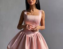 Атласна корсетна сукня міні  | PUSHKA SHOP