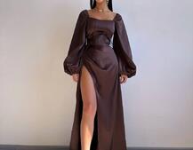 Атласний комплект: корсет + спідниця  максі з драпіруванням | PUSHKA SHOP