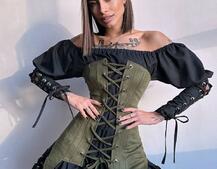 Комплект: сукня декорована мереживом + корсет Комплект: сукня декорована мереживом + корсет | PUSHKA SHOP