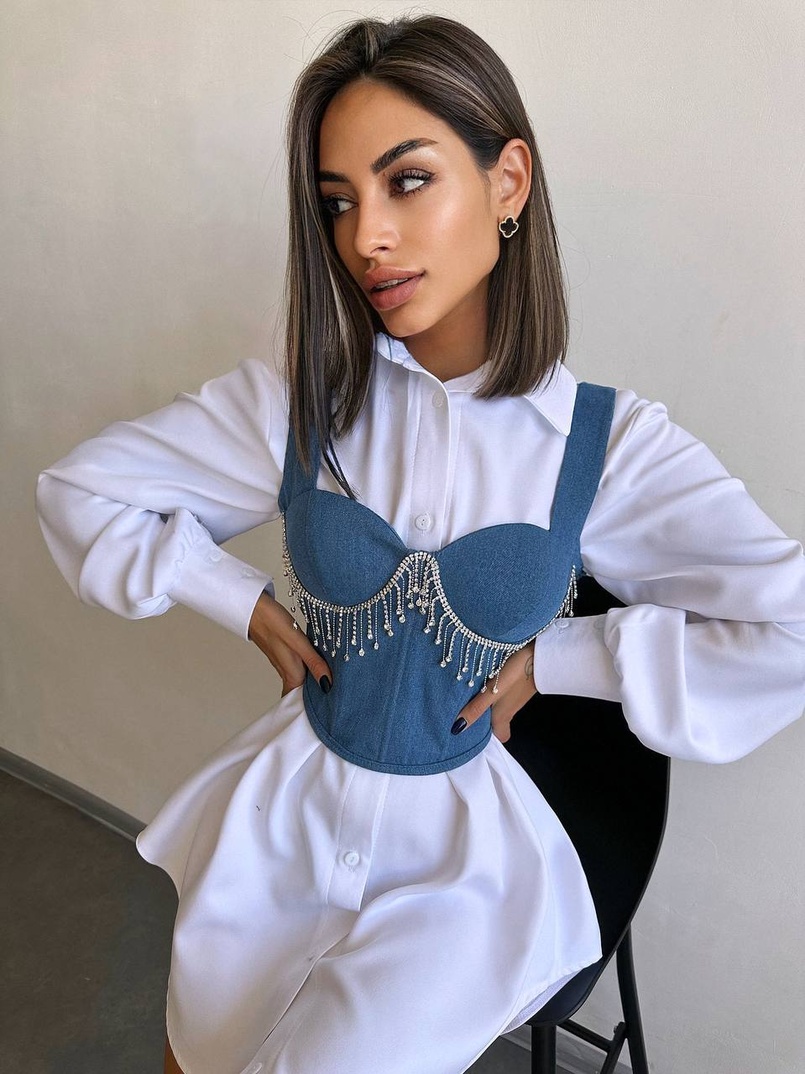 корсет декорований камінцями  Ручна робота | PUSHKA SHOP