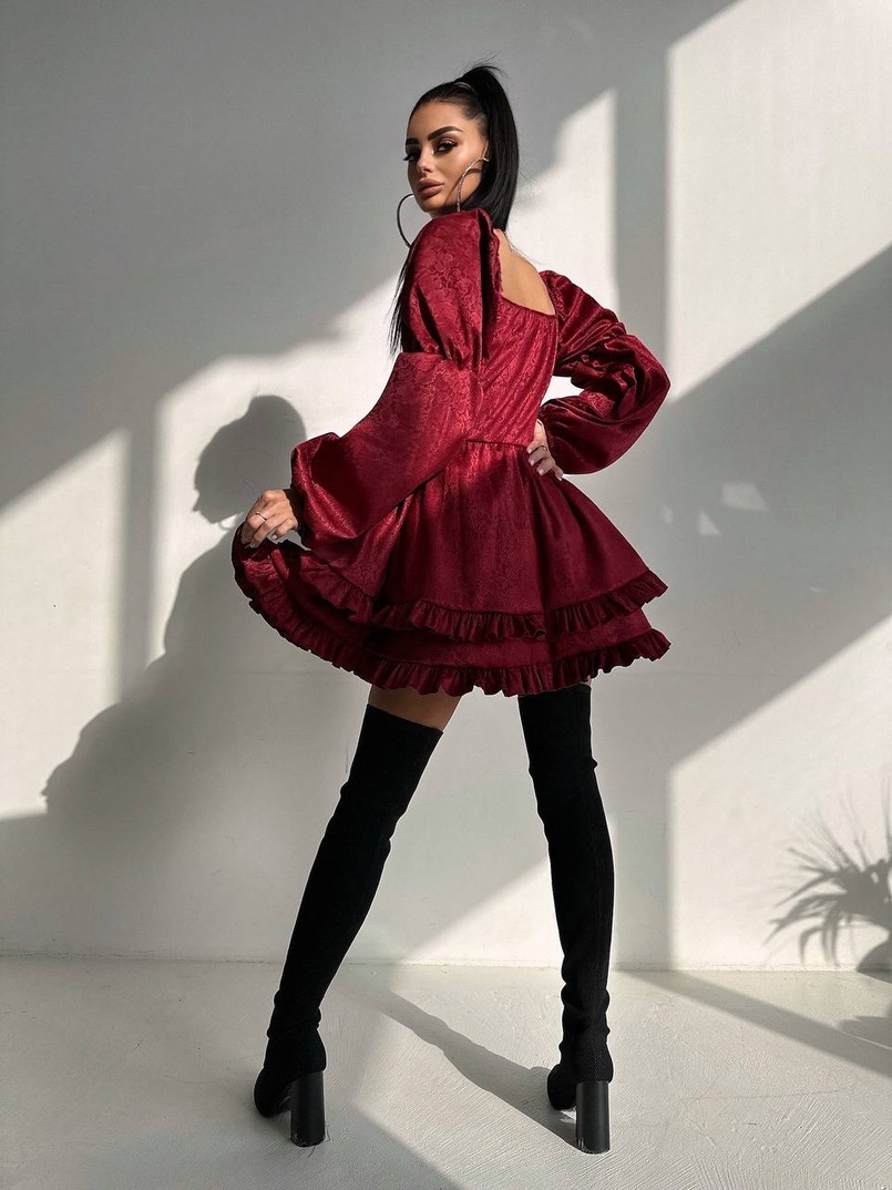 Корсетна сукня  з пишною подвійною спідницею та рюшами  | PUSHKA SHOP