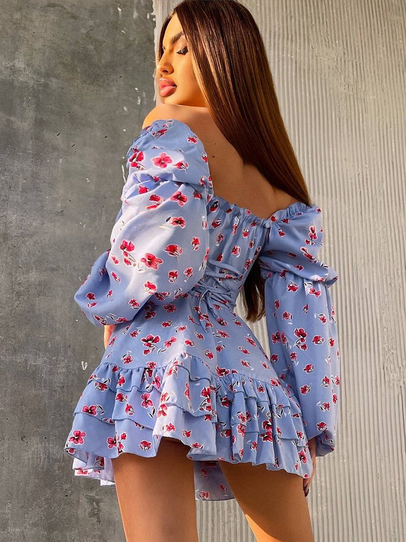 Сукня з воланами та шнурівкою  по спинці Сукня з воланами та шнурівкою  по спинці | PUSHKA SHOP