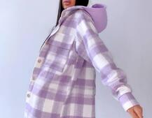 Кашемировая рубашка в клетку с капюшоном Кашемировая рубашка в клетку с капюшоном | PUSHKA SHOP