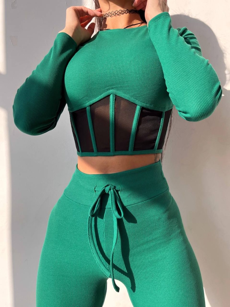 Трикотажний комплект: корсетний топ + легінси | PUSHKA SHOP