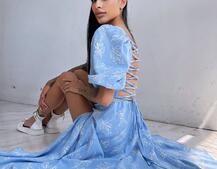 Улюблена сукня міді зі шнурівкою на спинці в нових кольорах Улюблена сукня міді зі шнурівкою на спинці в нових кольорах | PUSHKA SHOP