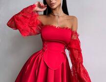 Сукня з корсетом декорована мереживом  | PUSHKA SHOP